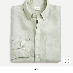 JCrew Baird McNutt Linen Shirt color: Minty Green